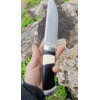 ЧОРНИЙ ГЕНЕРАЛ авторський ніж ручної роботи майстра Leo Knife, сталь Elmax в ламінаті з нержавіючого дамаску, 62 HRC, купити замовити в Україні